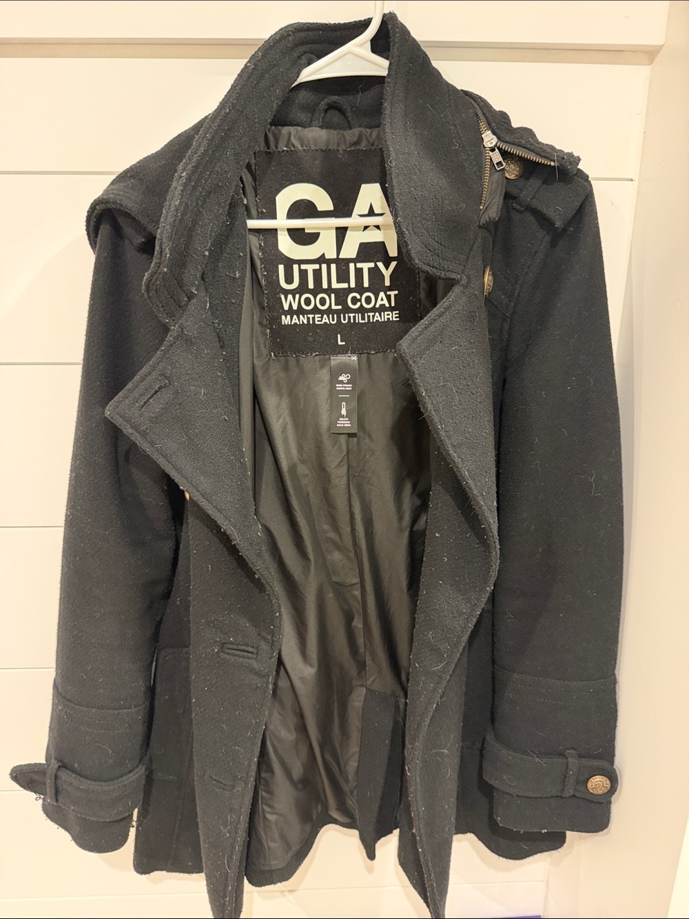 Women's Black Wool peacoat
